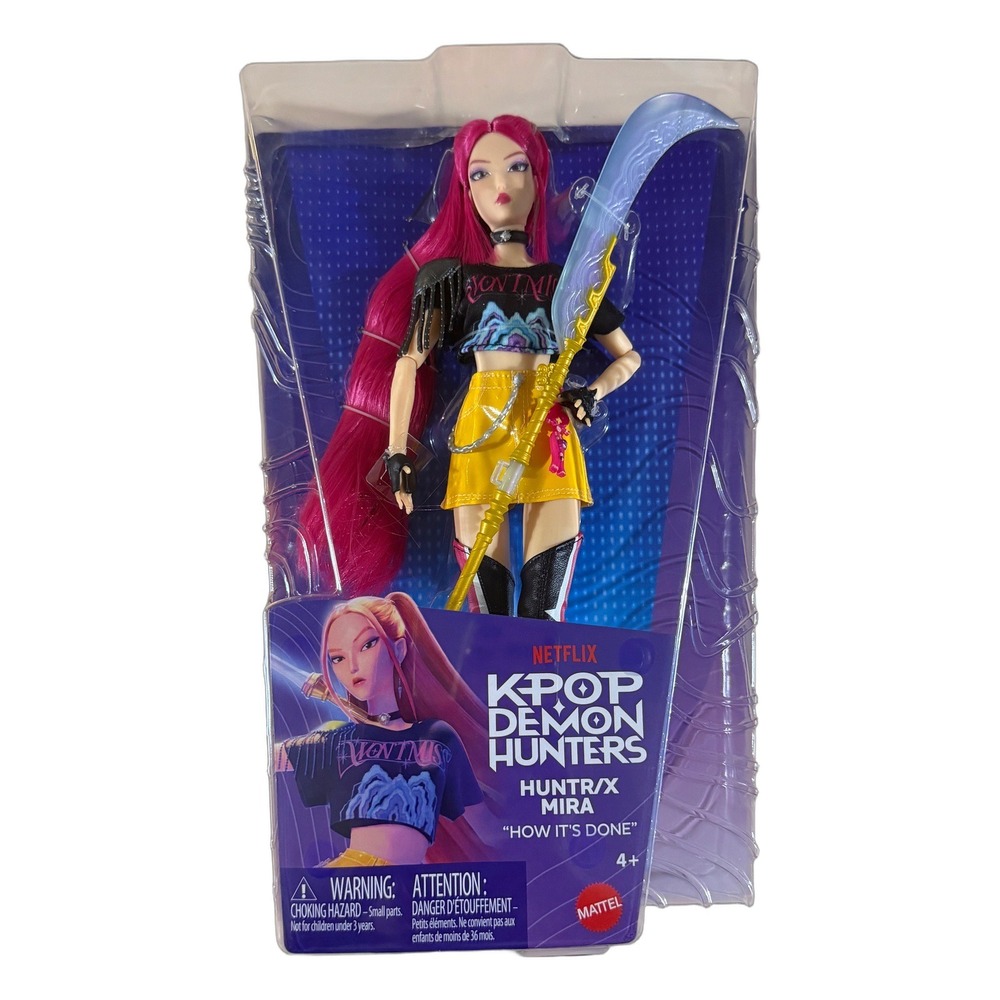 Mattel Netflix K-Pop Demon Hunters Mira Fashion Doll with Scythe Accessory JRN34